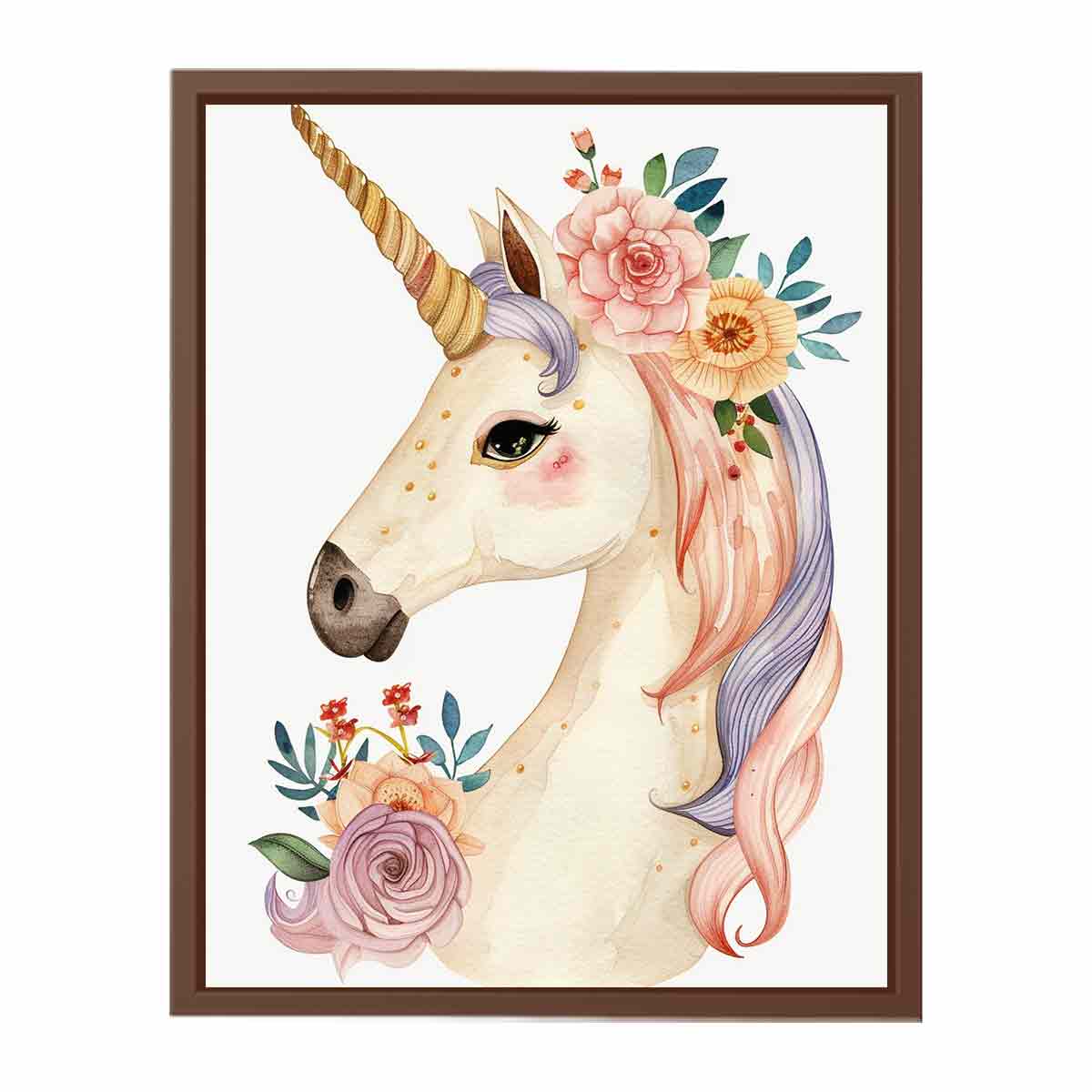 Cute Unicorn Canvas Art  Print & Poster-6