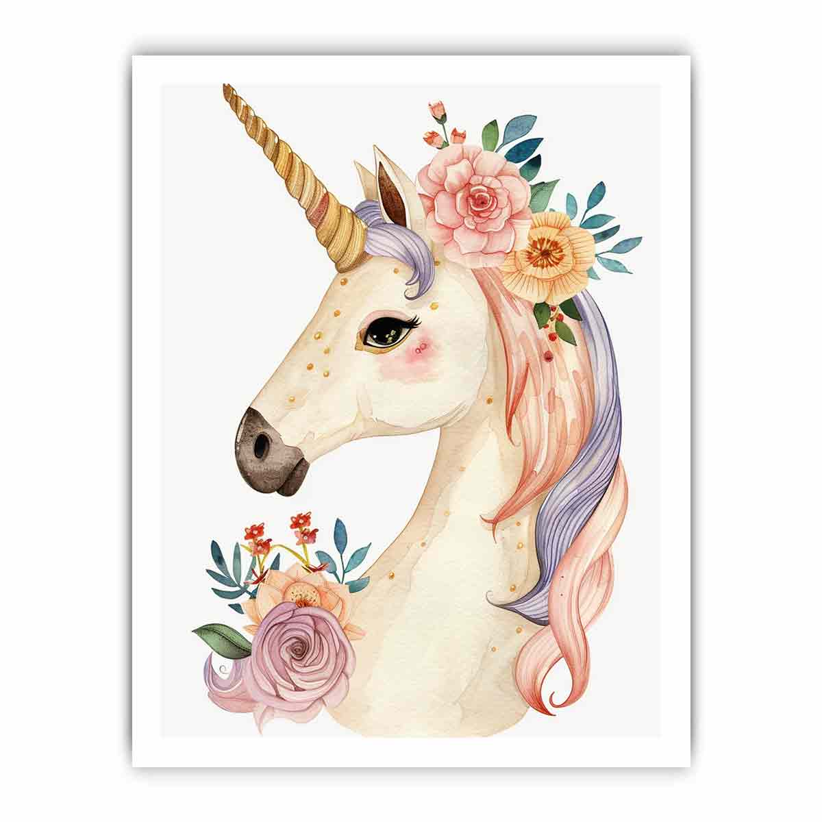 Cute Unicorn Canvas Art  Print & Poster-8