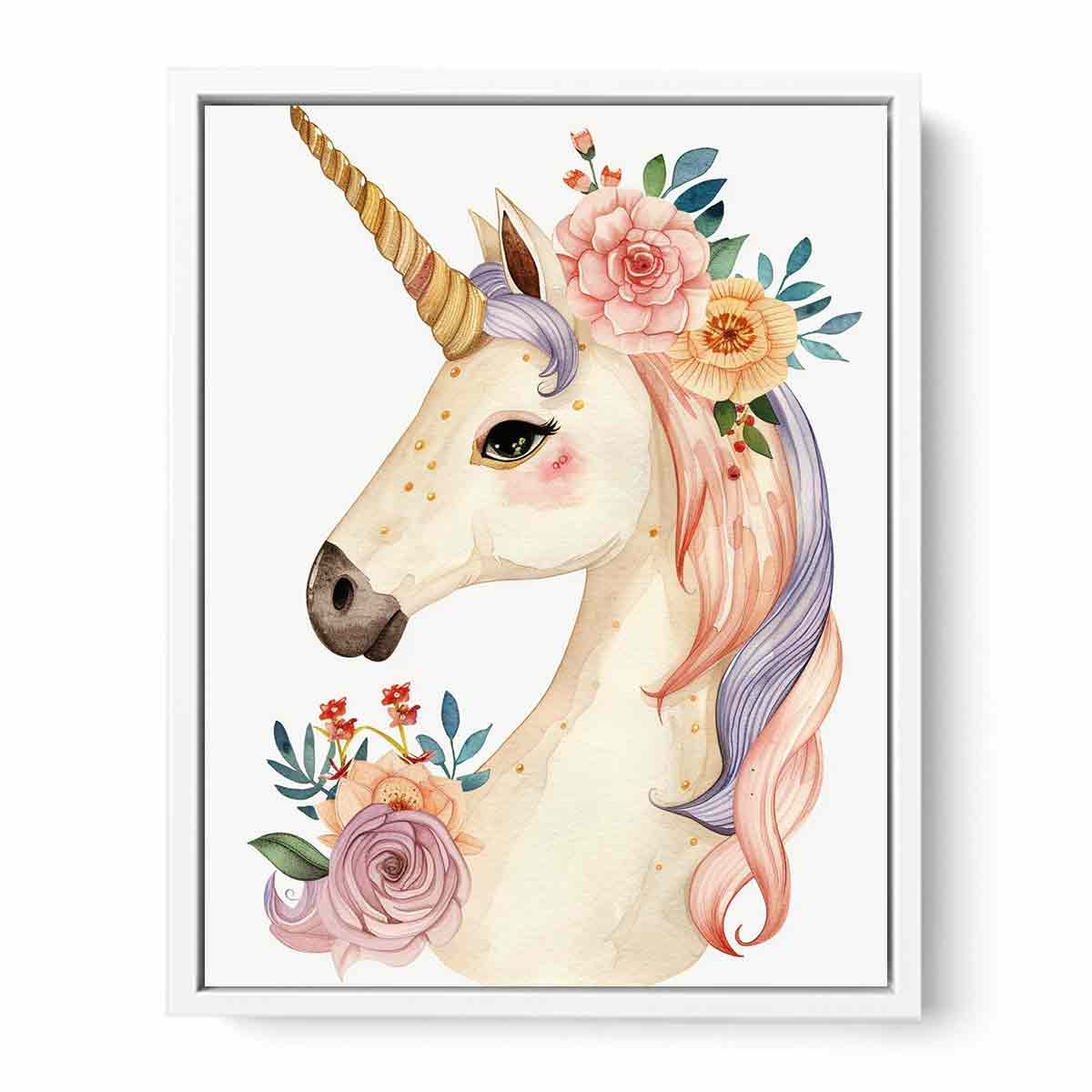 Cute Unicorn Canvas Art  Print & Poster-5