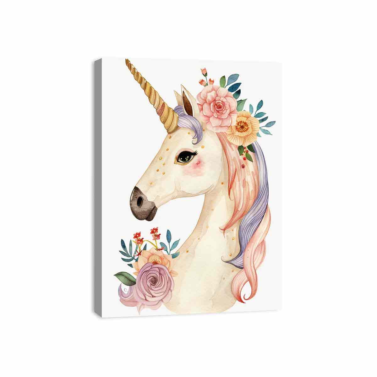 Cute Unicorn Canvas Art  Print & Poster-3