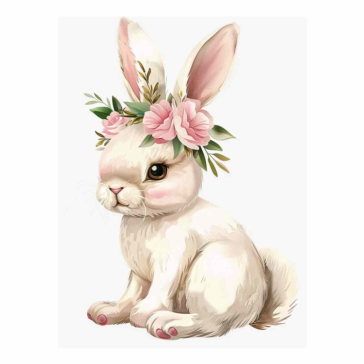 Cute Bunny  Canvas Art Print-0