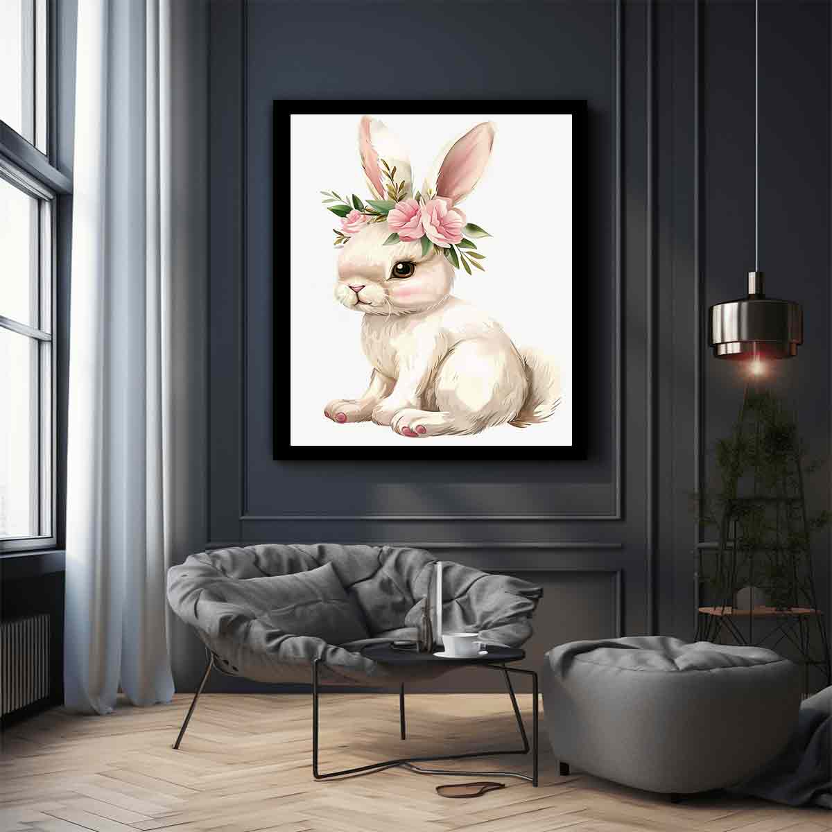 Cute Bunny  Canvas Art Print-2