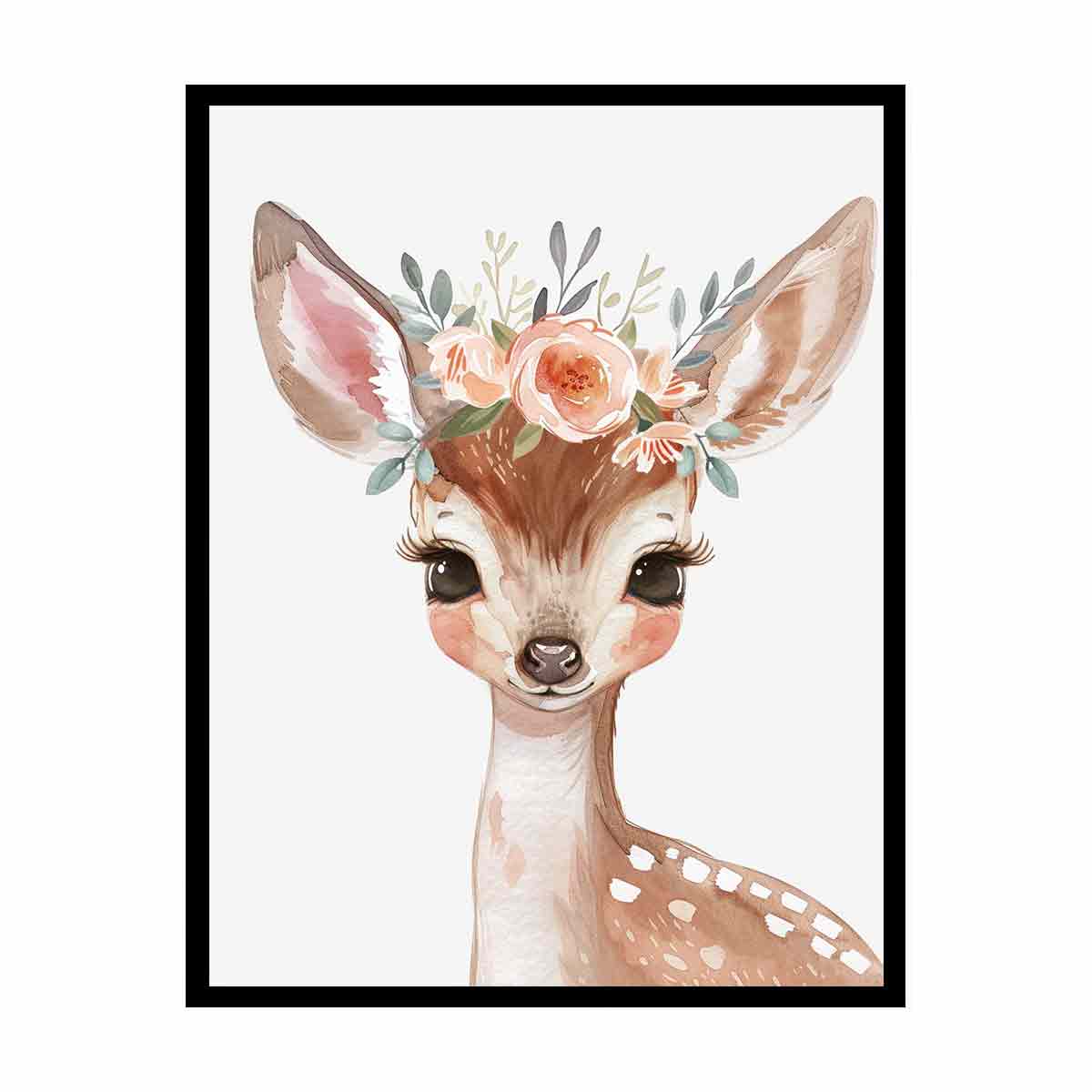 Baby Deer Canvas Art Print-4