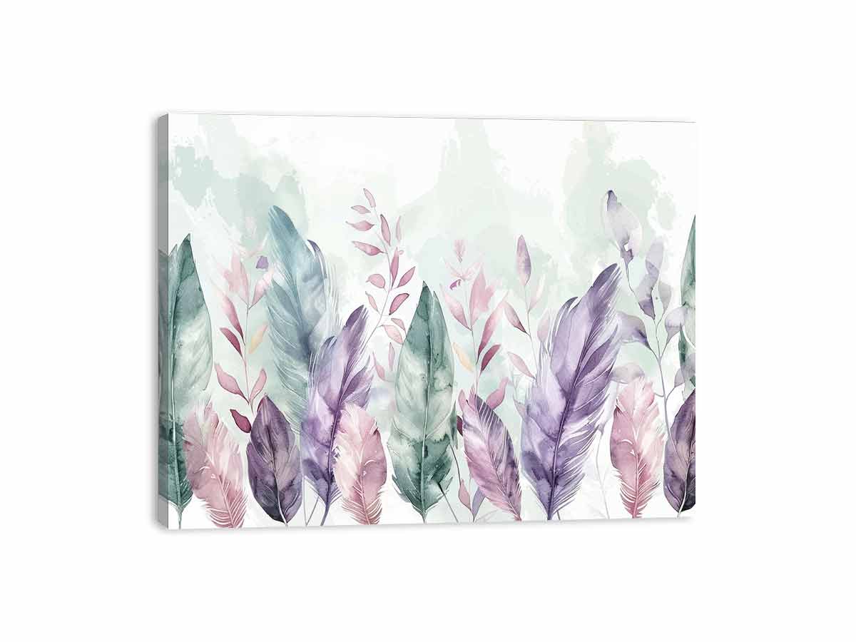 Boho Feathers  Canvas Painting  Print-3