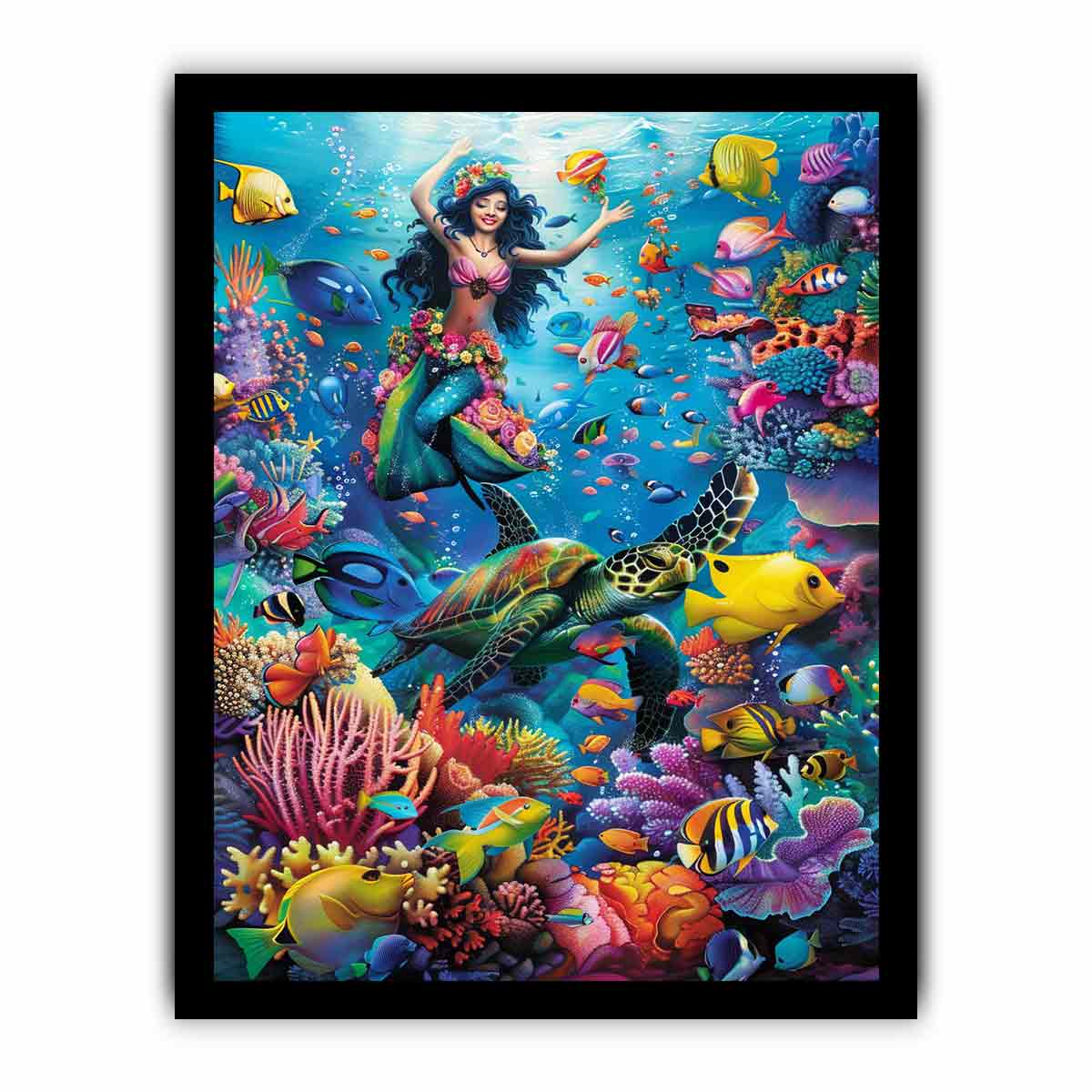 Playfull Underwater  Art Canvas Art Print-7