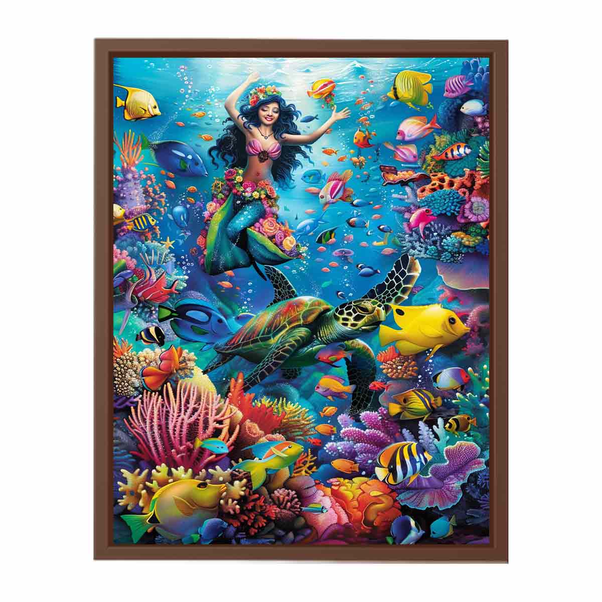 Playfull Underwater  Art Canvas Art Print-6