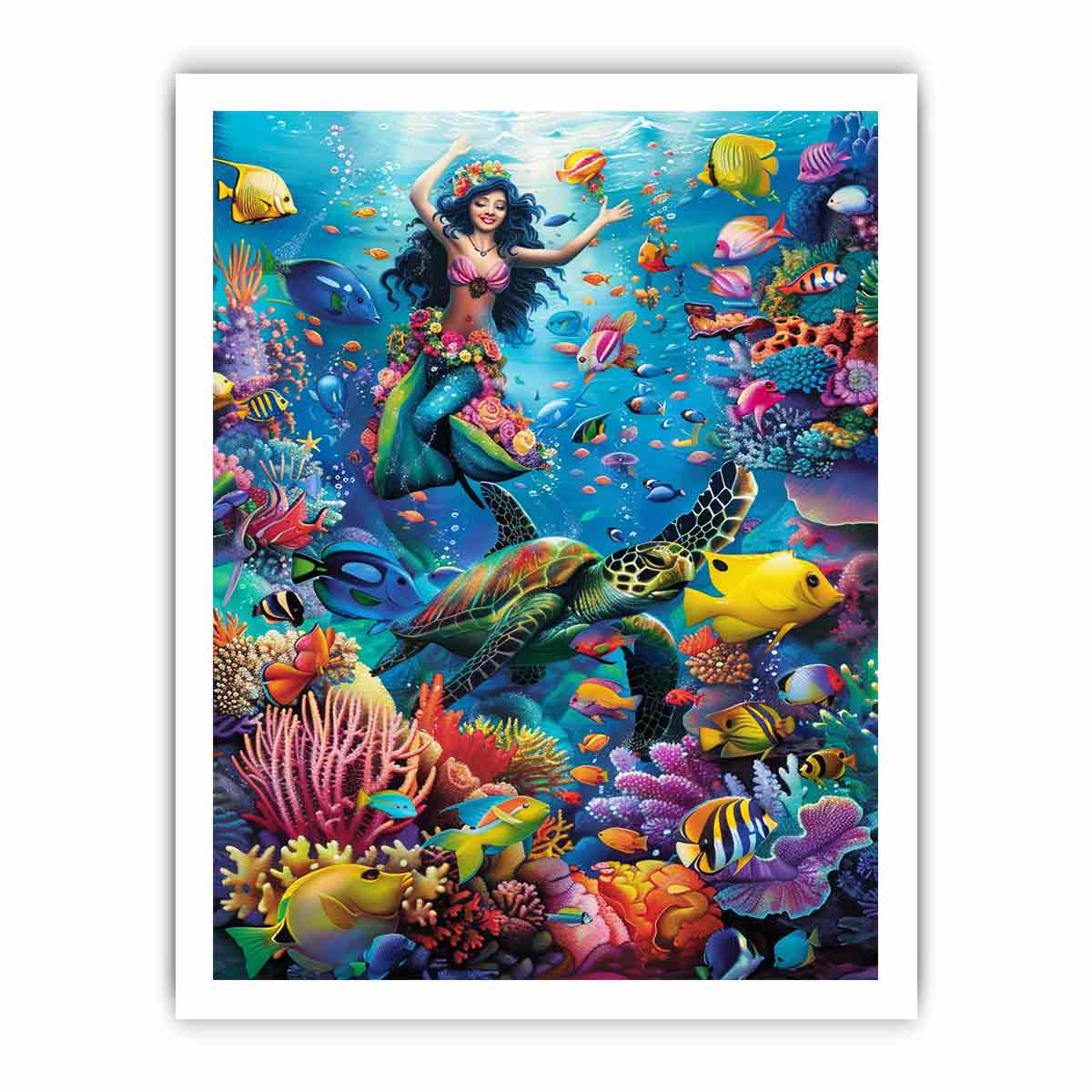 Playfull Underwater  Art Canvas Art Print-8