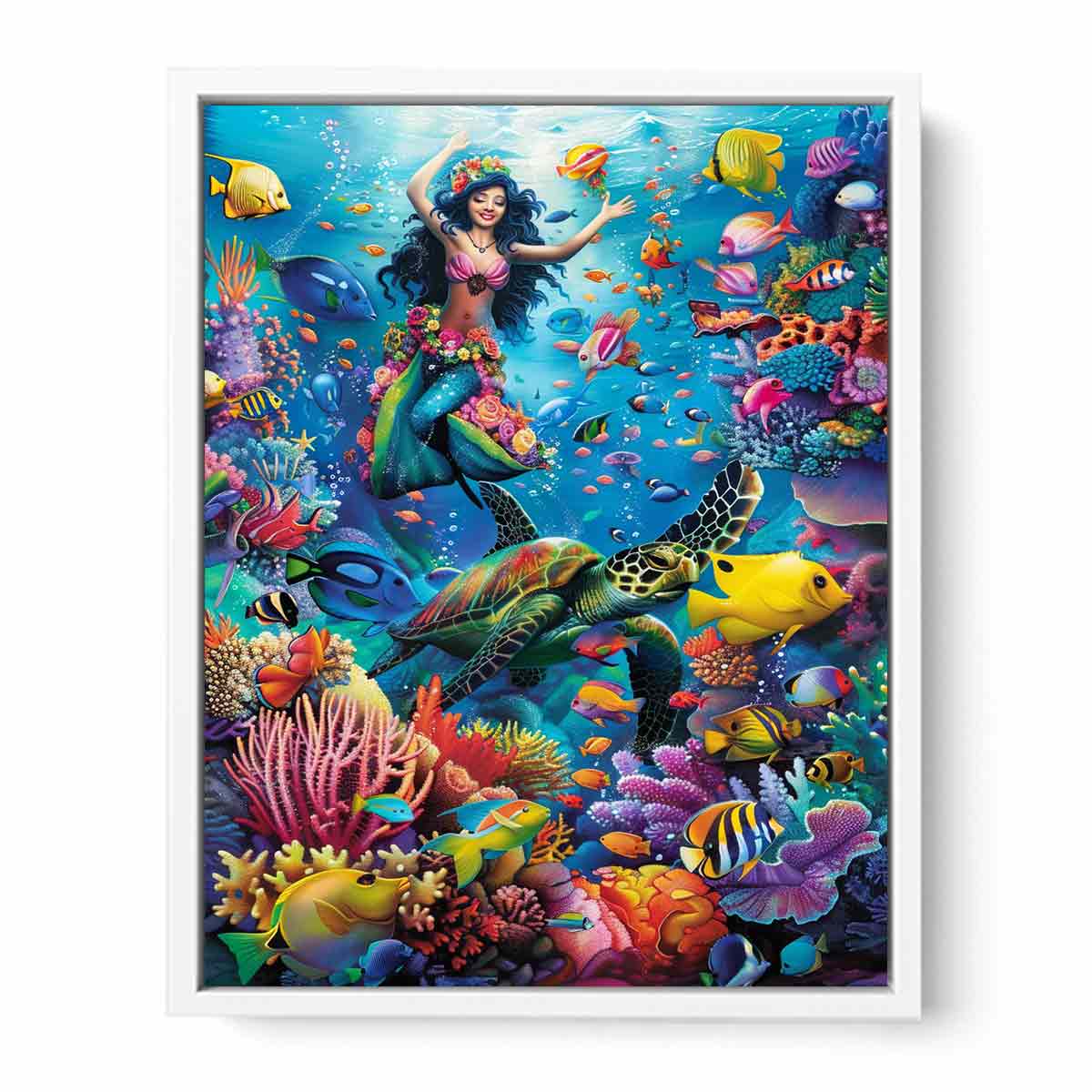 Playfull Underwater  Art Canvas Art Print-5
