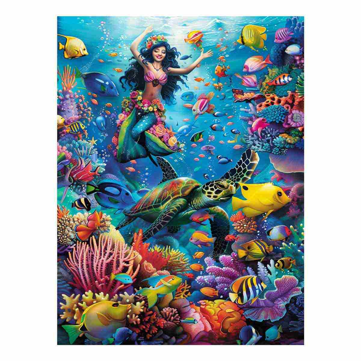 Playfull Underwater  Art Canvas Art Print-0