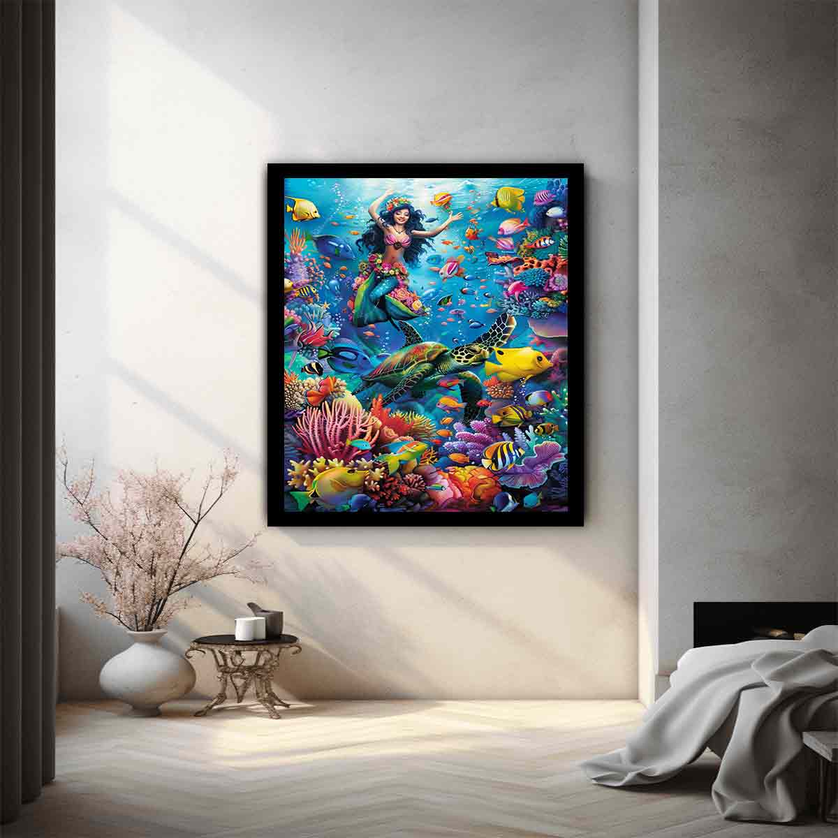 Playfull Underwater  Art Canvas Art Print-1
