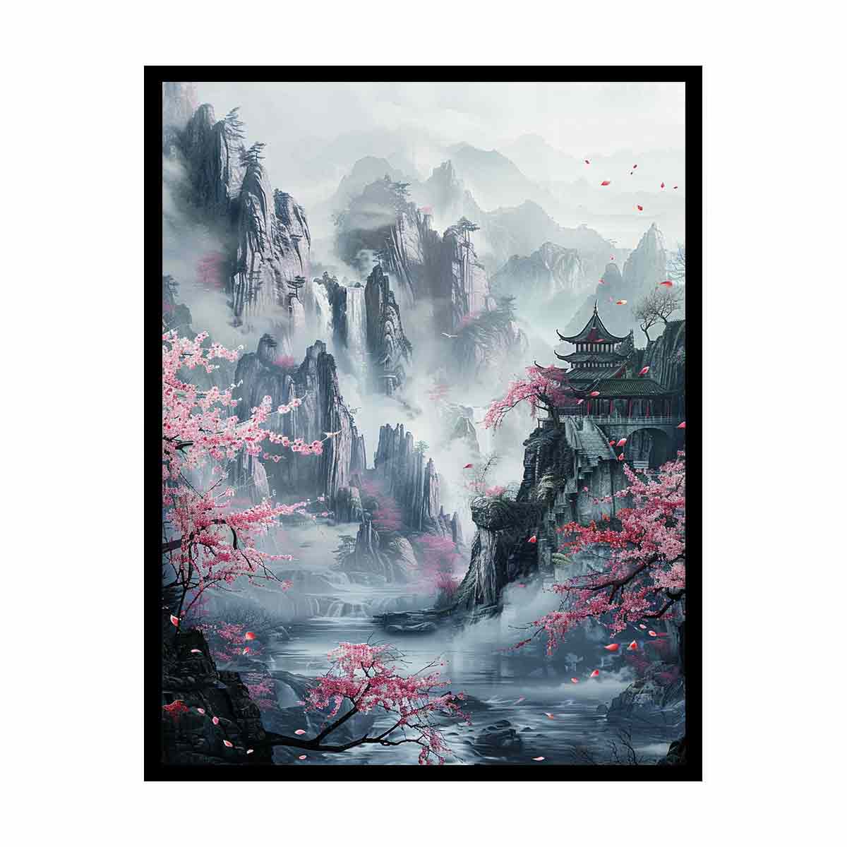 Asian Landscape  Canvas Painting Print-4