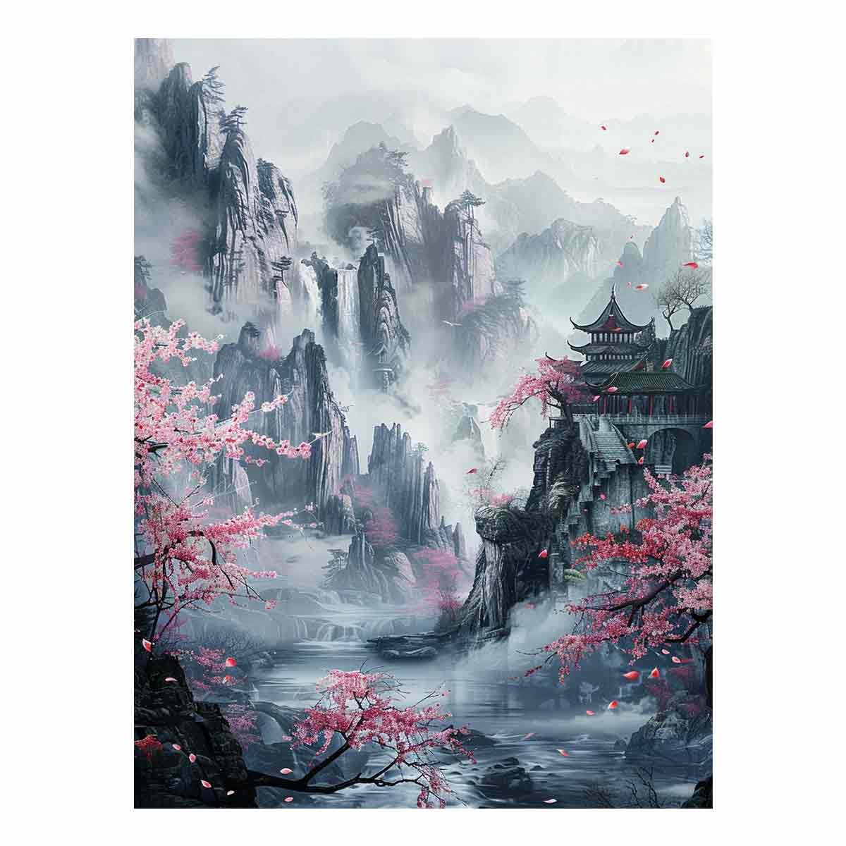 Asian Landscape  Canvas Painting Print-0