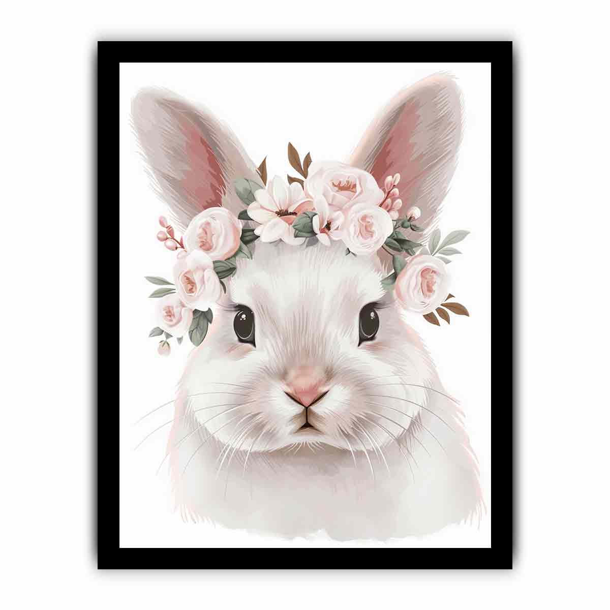 White Bunny Canvas Art Print-7