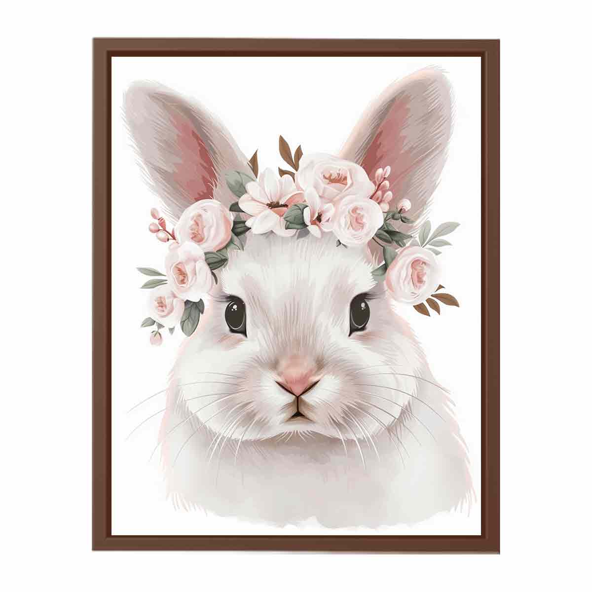 White Bunny Canvas Art Print-6