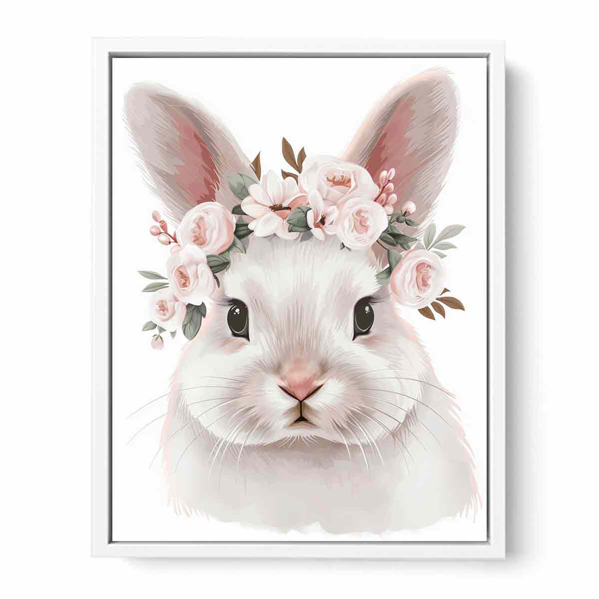 White Bunny Canvas Art Print-5
