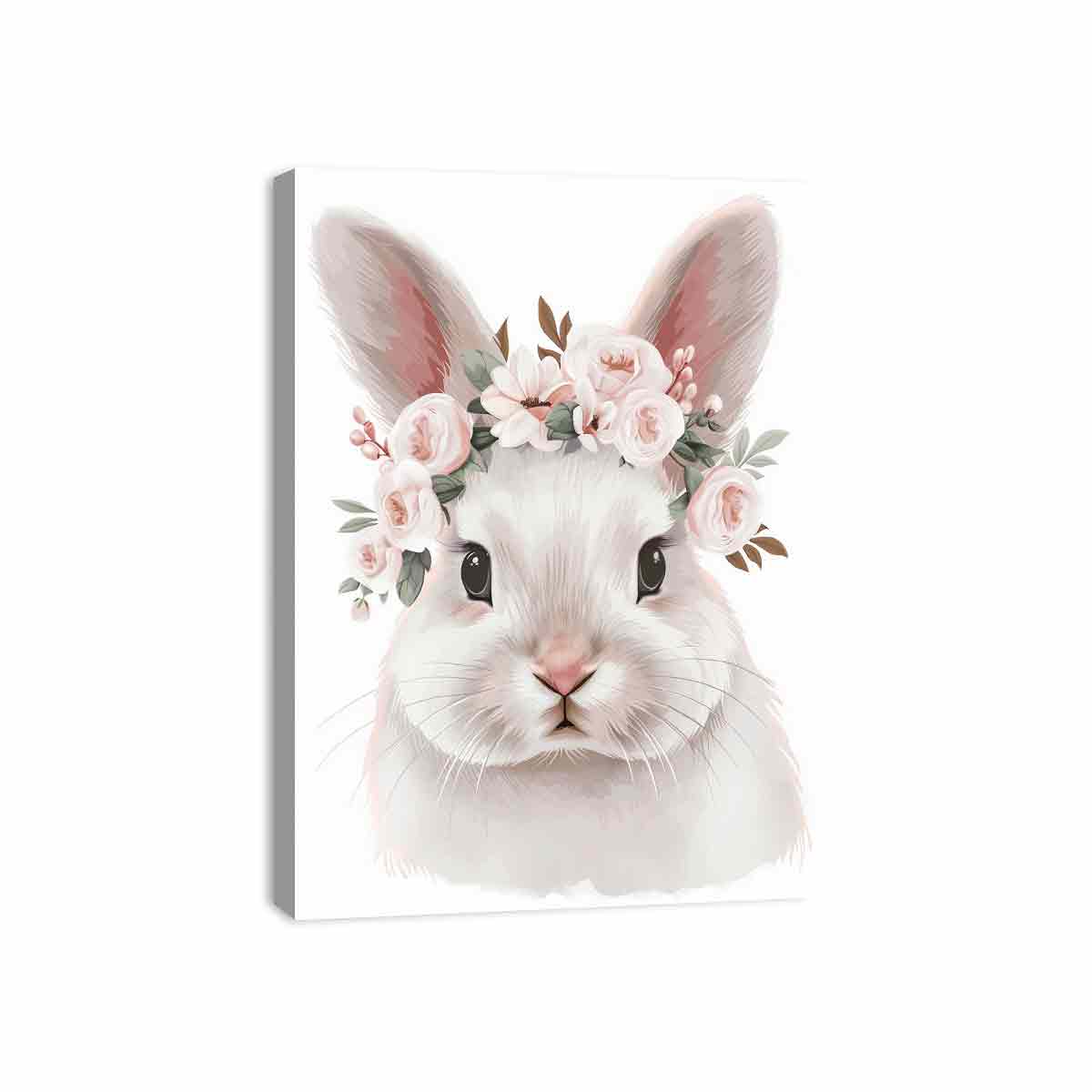 White Bunny Canvas Art Print-3