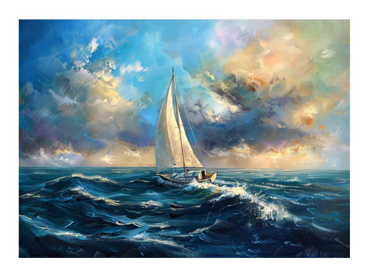 Sailing Boat Canvas Painting On Canvas-0