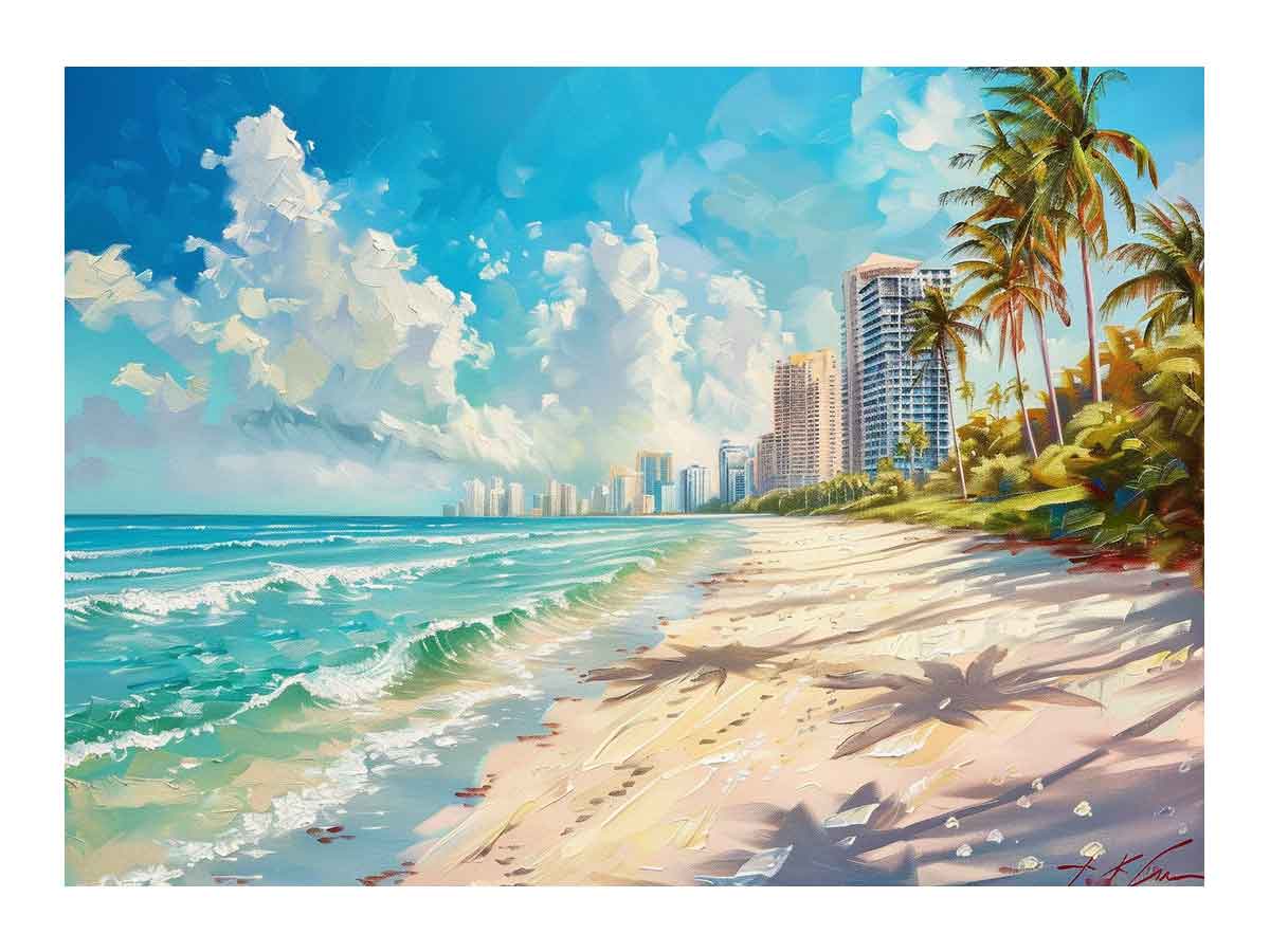 Beach City Canvas Painting On Canvas-0