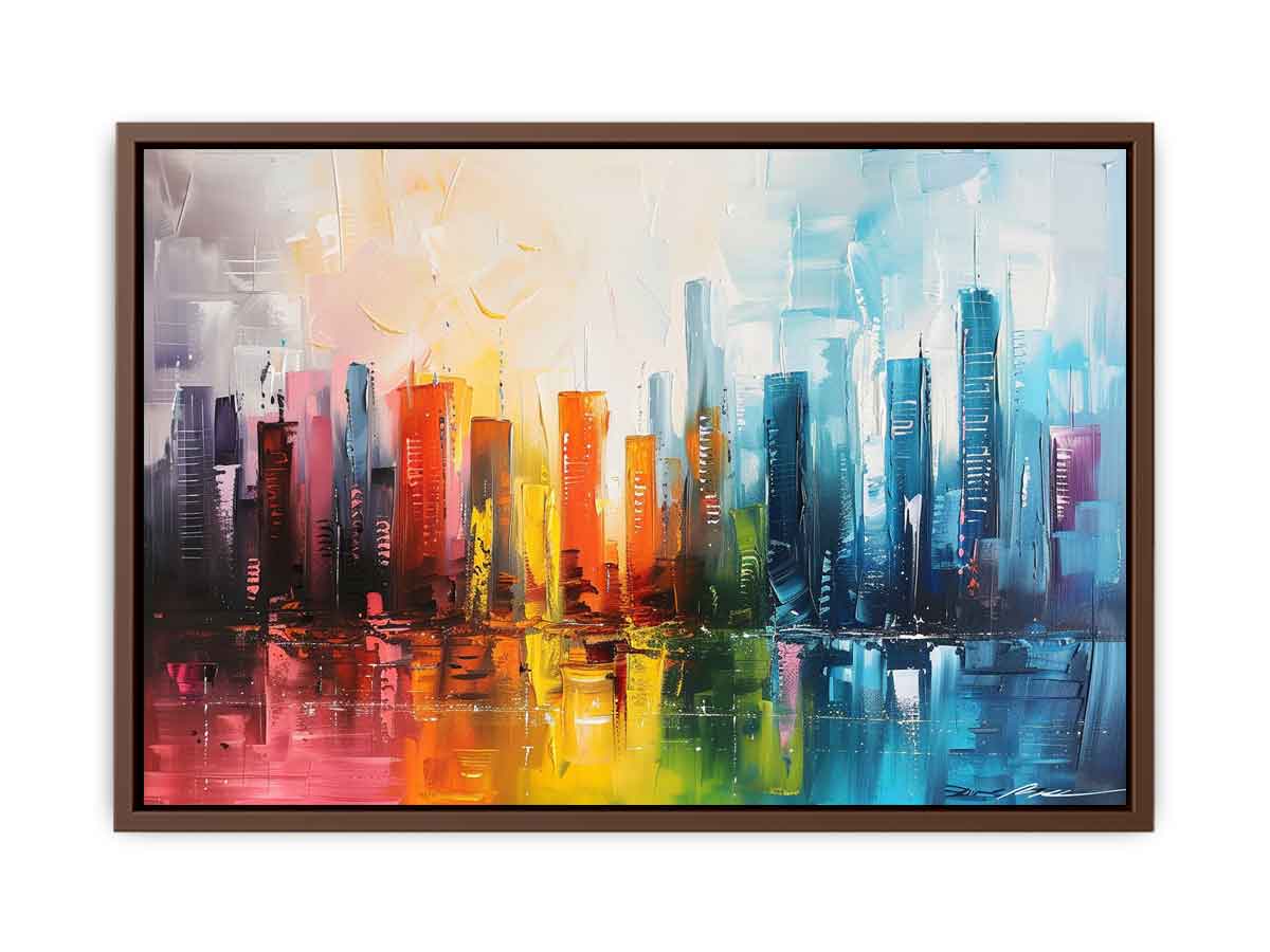 Abstract City skyline  Modern canvas painting-6