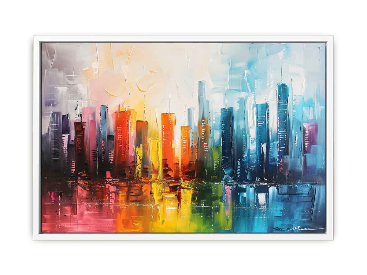 Abstract City skyline  Modern canvas painting-5