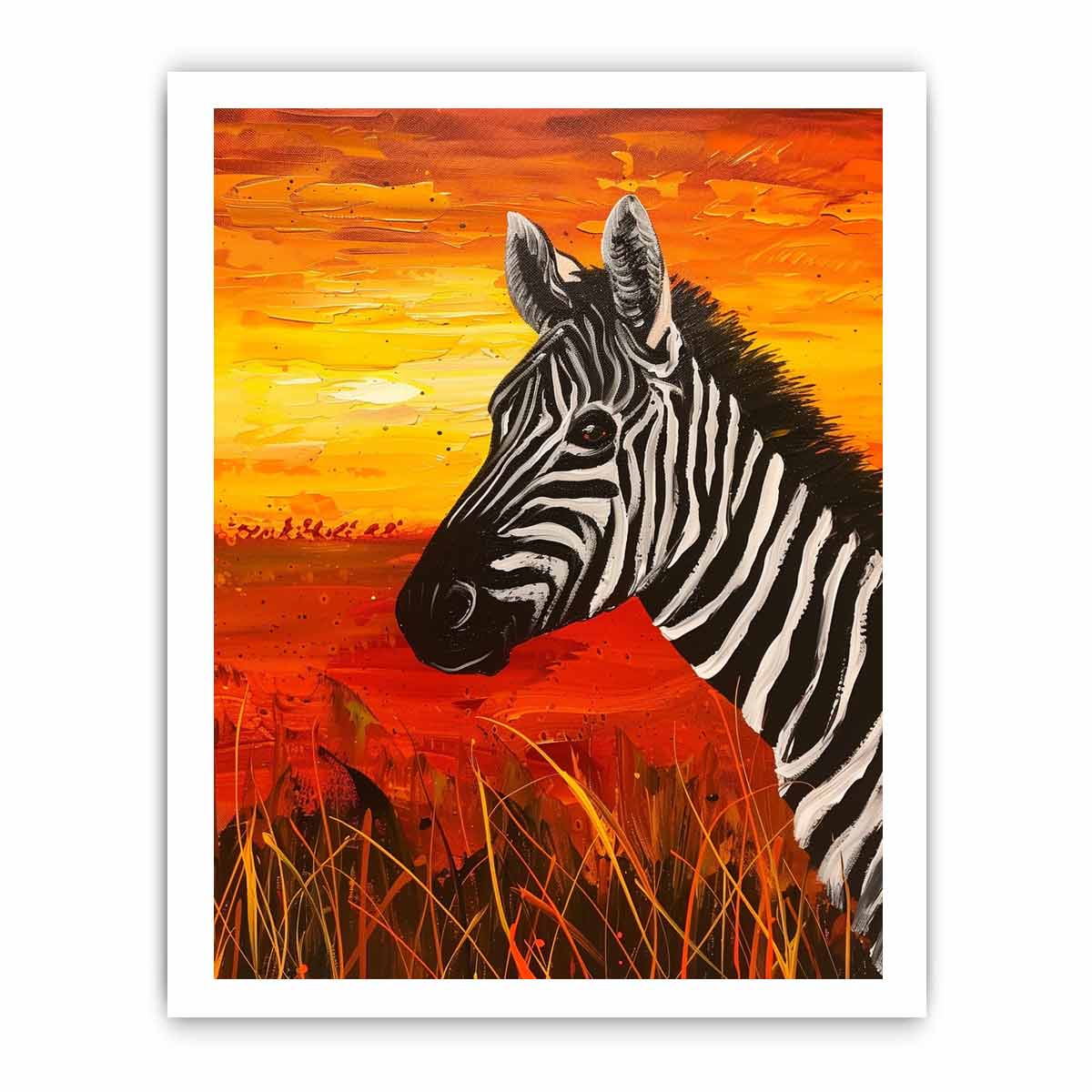Zebra Canvas Painting Print-7