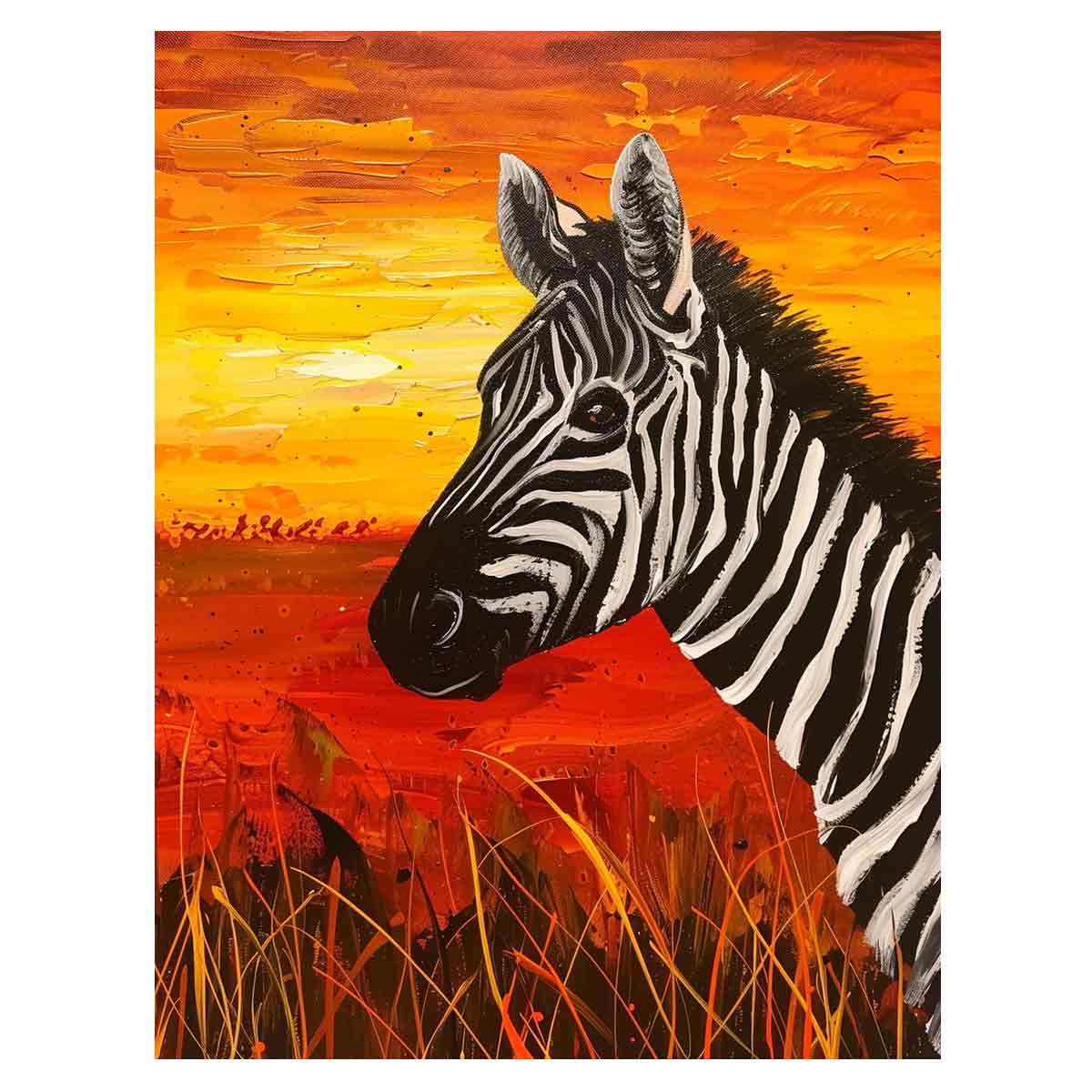 Zebra Canvas Painting Print-0