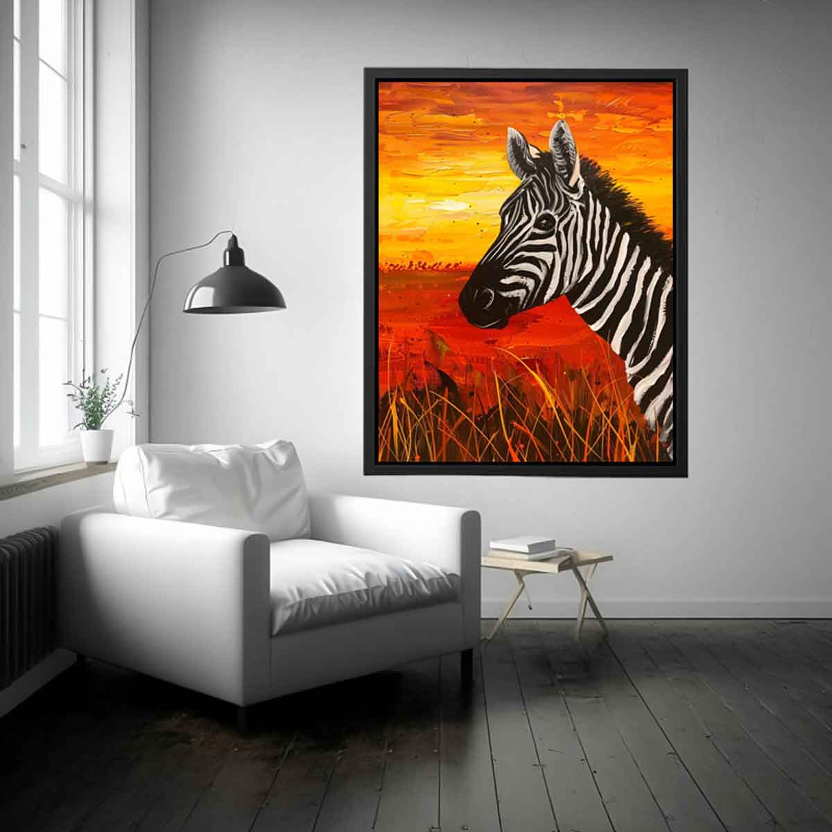 Zebra Canvas Painting Print-1