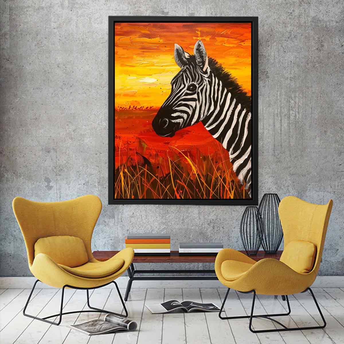 Zebra Canvas Painting Print-2