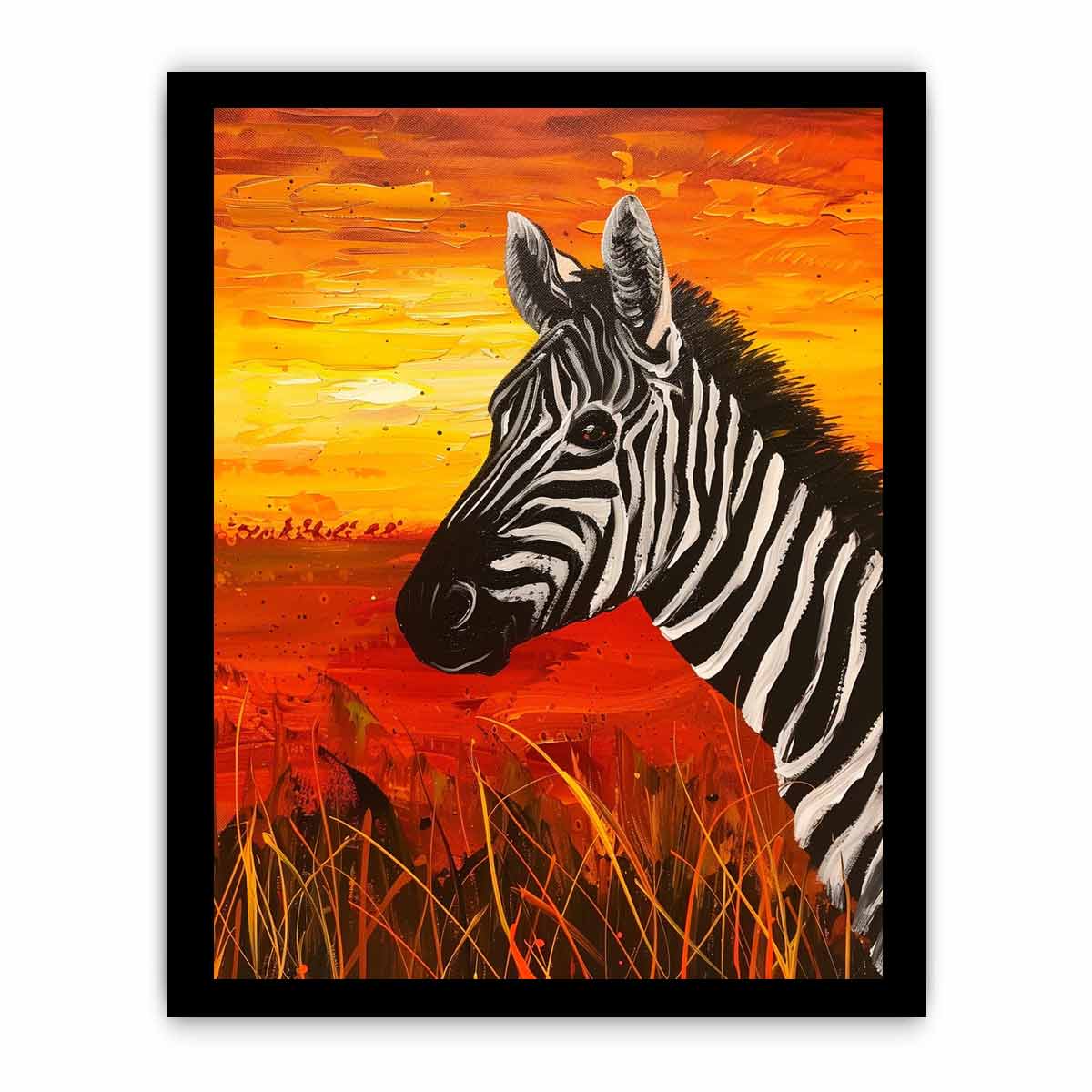Zebra Canvas Painting Print-8
