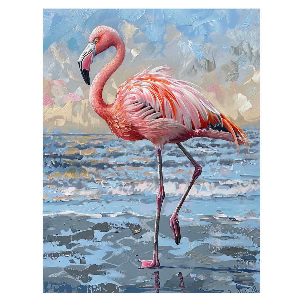 Flamingo Canvas Art Print-0