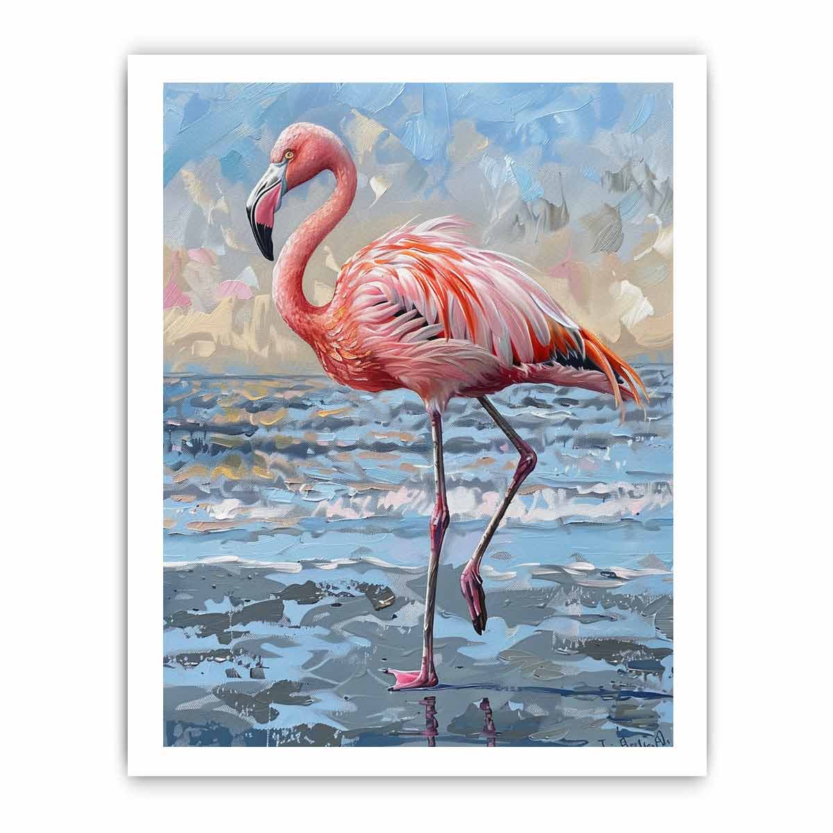 Flamingo Canvas Art Print-8