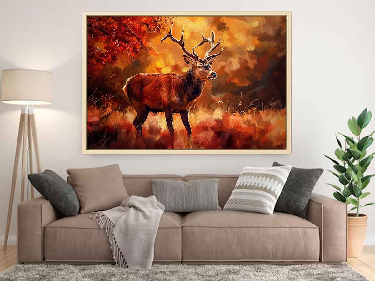 Deer Canvas Painting Print-1