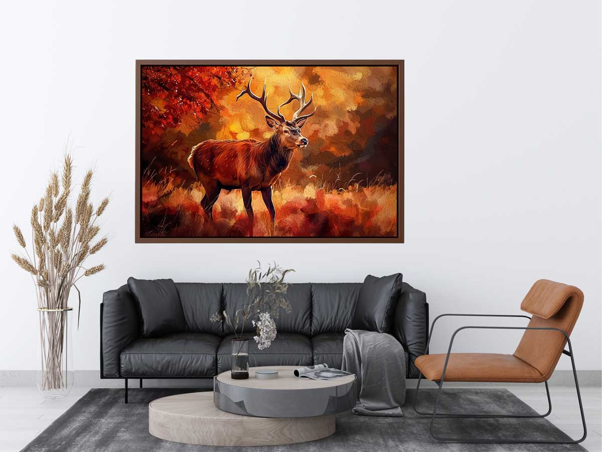 Deer Canvas Painting Print-2