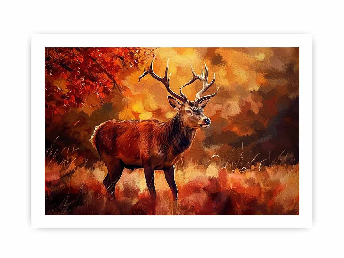 Deer Canvas Painting Print-8