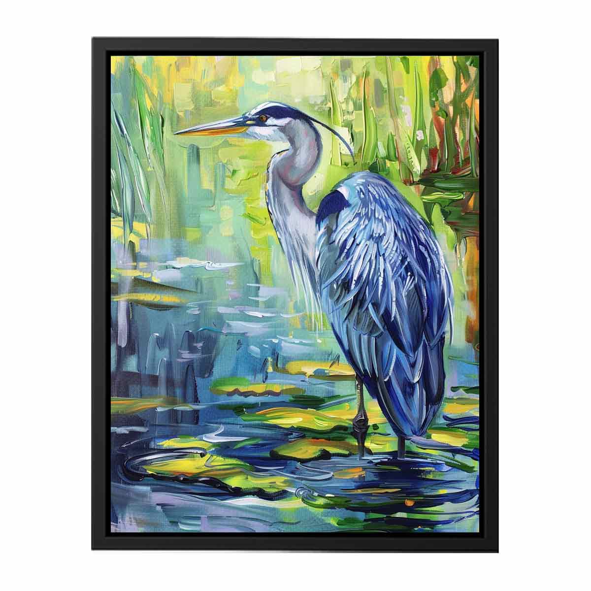 Blue Heron Canvas Art Print-4