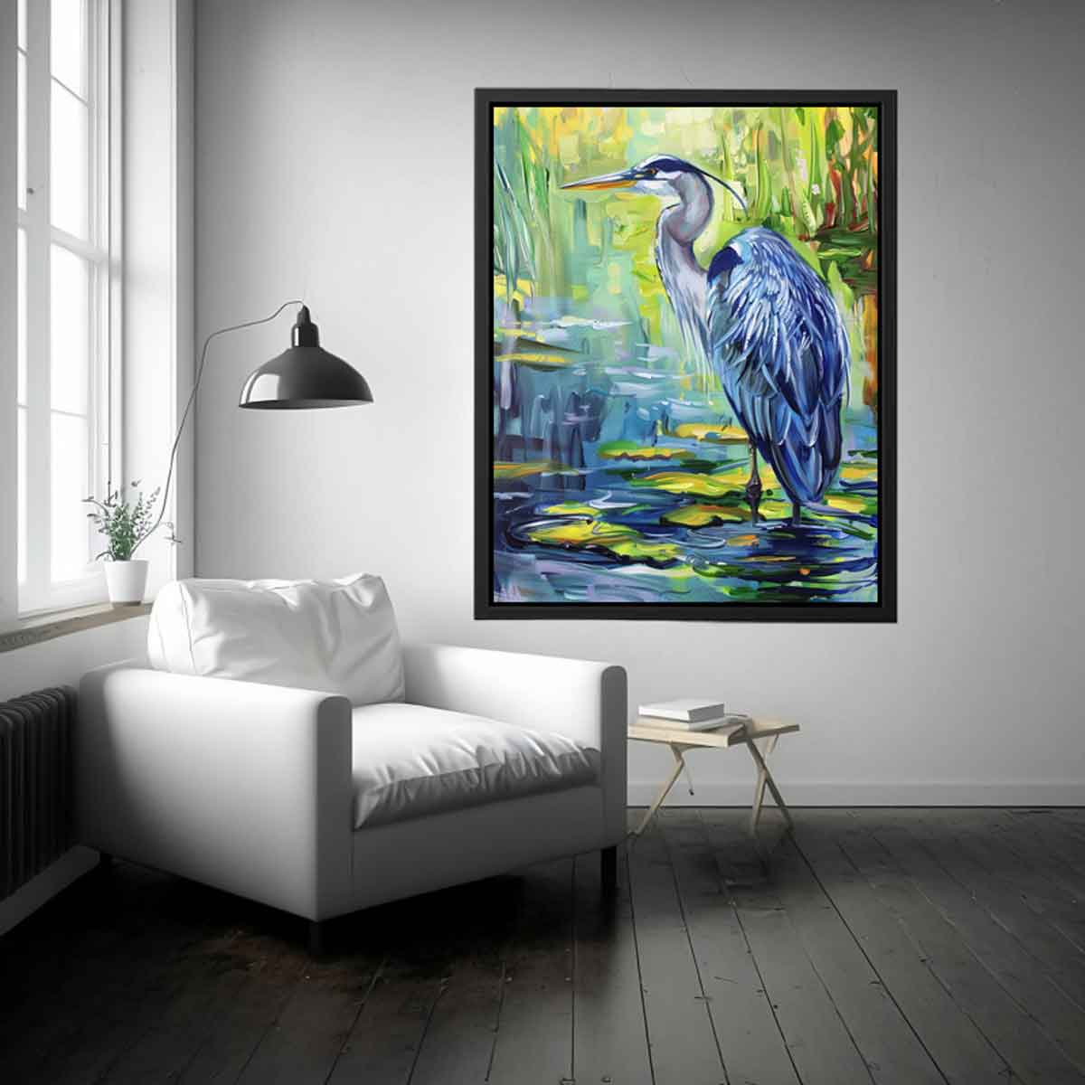 Blue Heron Canvas Art Print-1