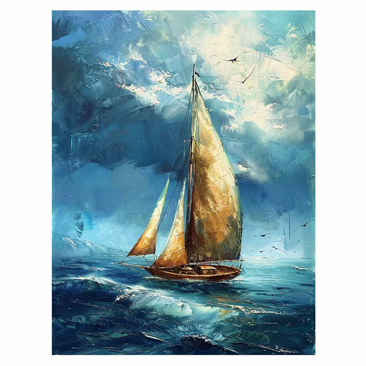 Sailing Boat Canvas Art Print-0
