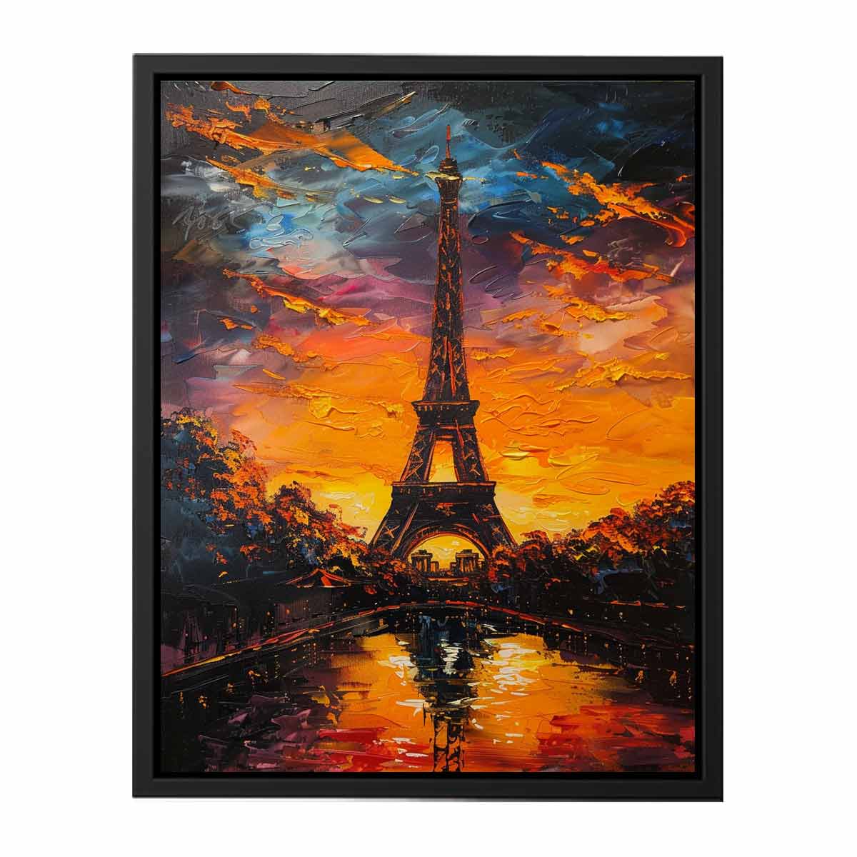 Eiffel Tower Sunset Canvas Art Print-4