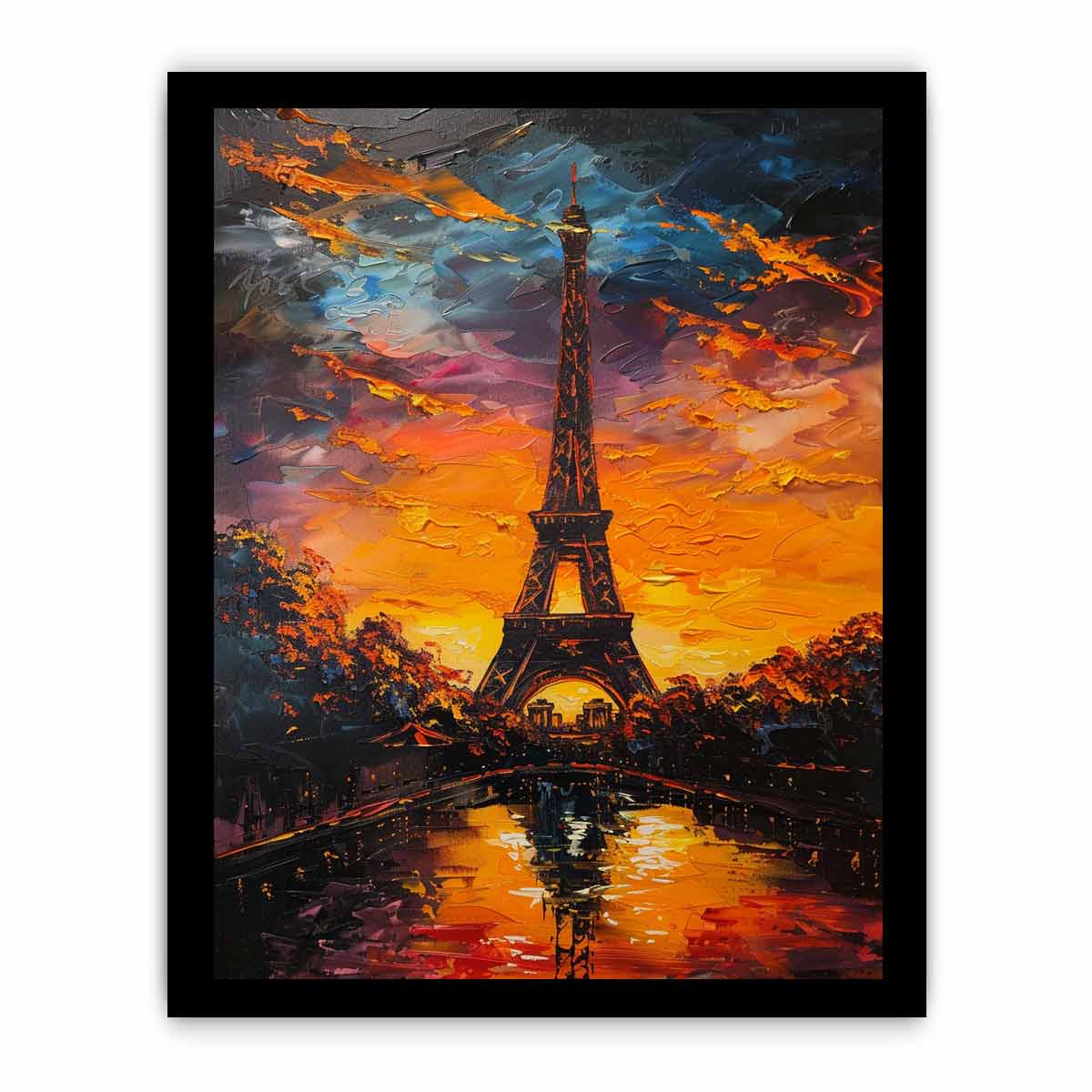 Eiffel Tower Sunset Canvas Art Print-7