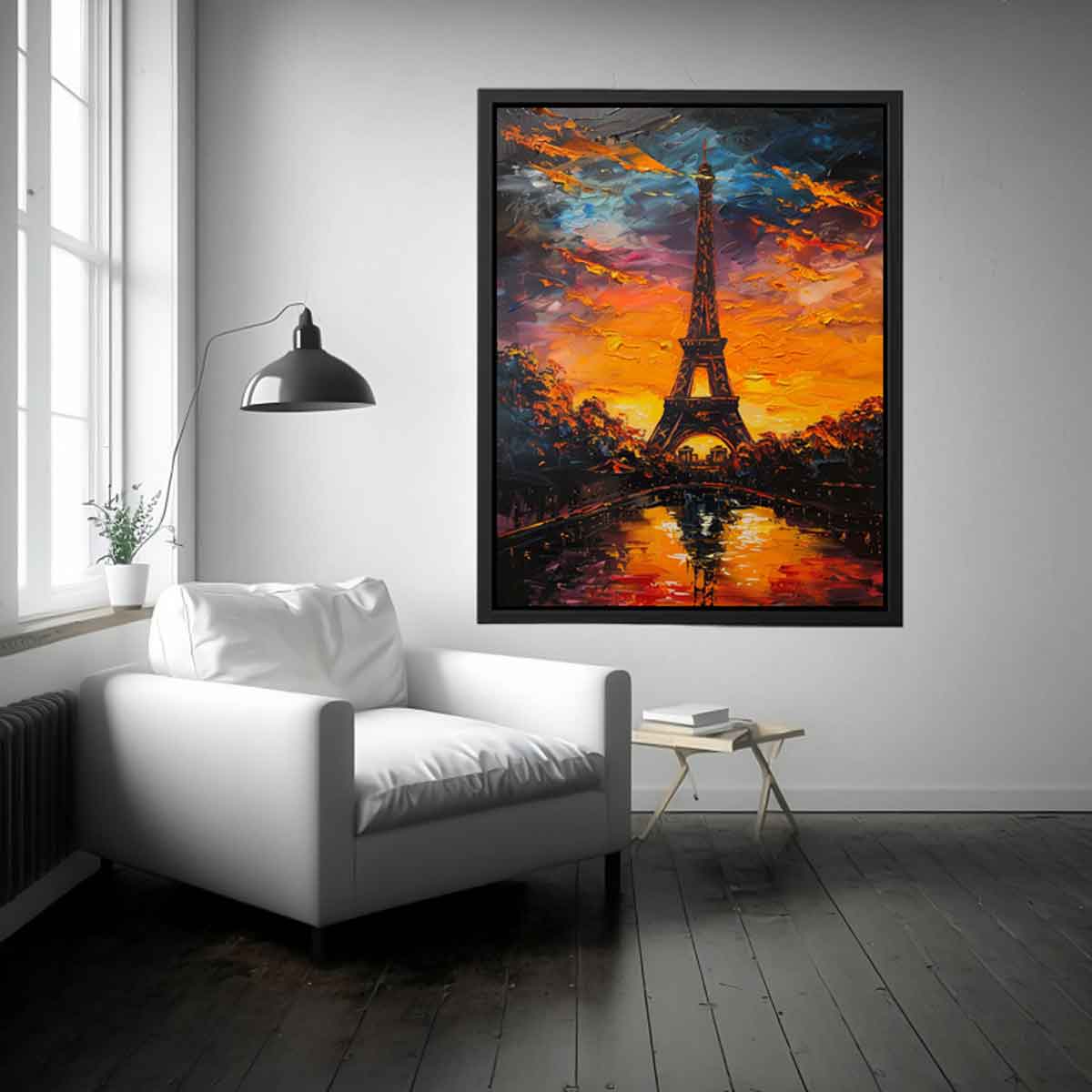 Eiffel Tower Sunset Canvas Art Print-1
