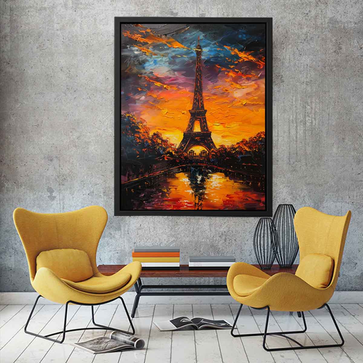 Eiffel Tower Sunset Canvas Art Print-2