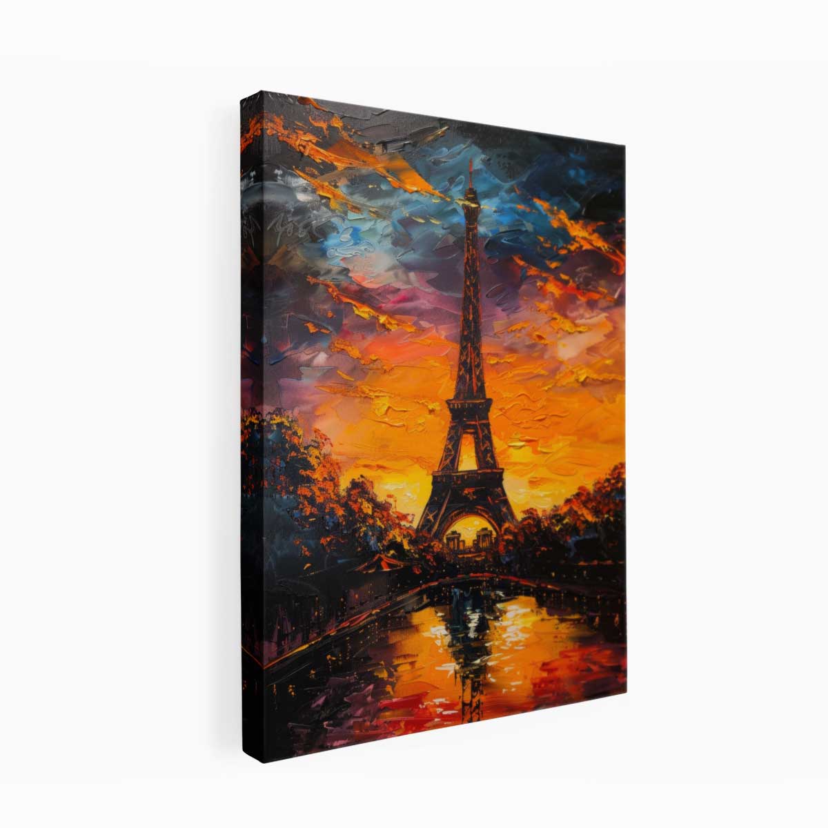 Eiffel Tower Sunset Canvas Art Print-3