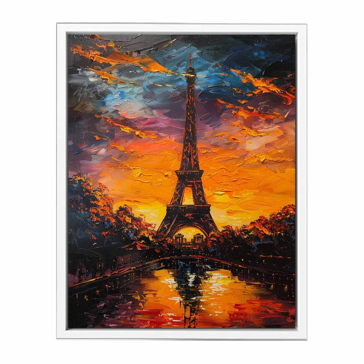 Eiffel Tower Sunset Canvas Art Print-5