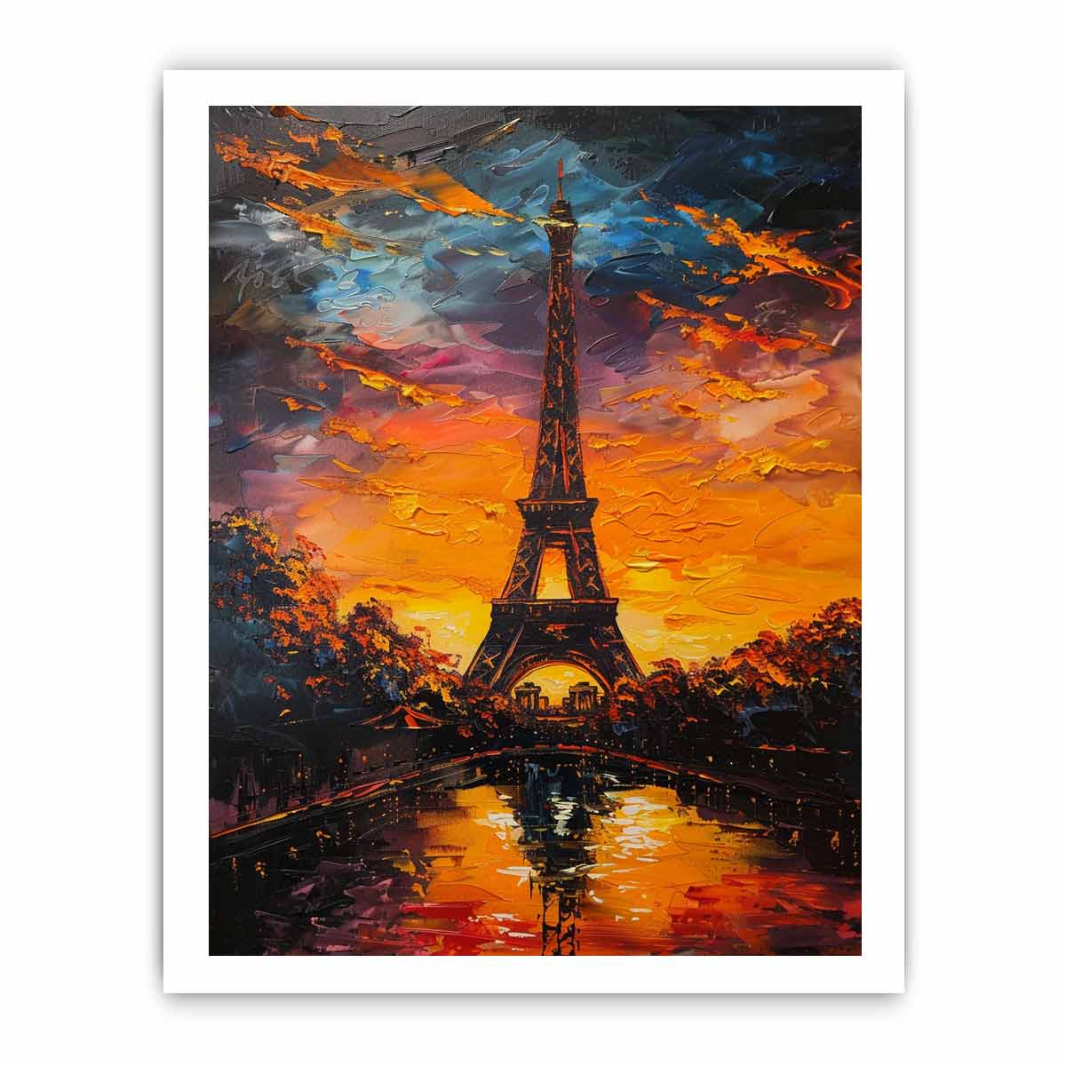 Eiffel Tower Sunset Canvas Art Print-8