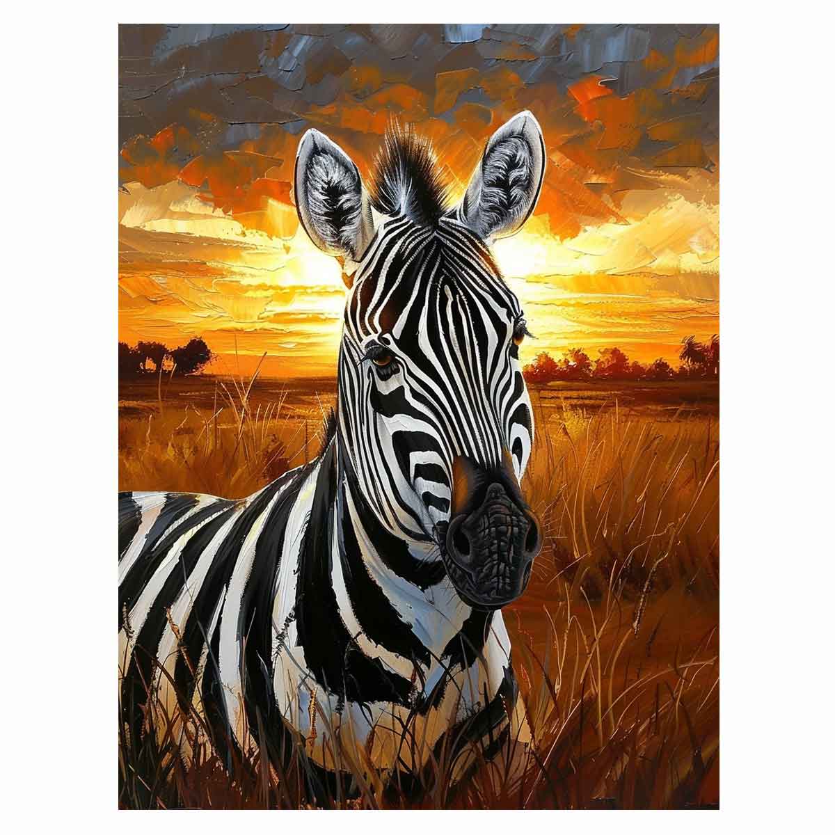 Zebra wall Art Painting-0