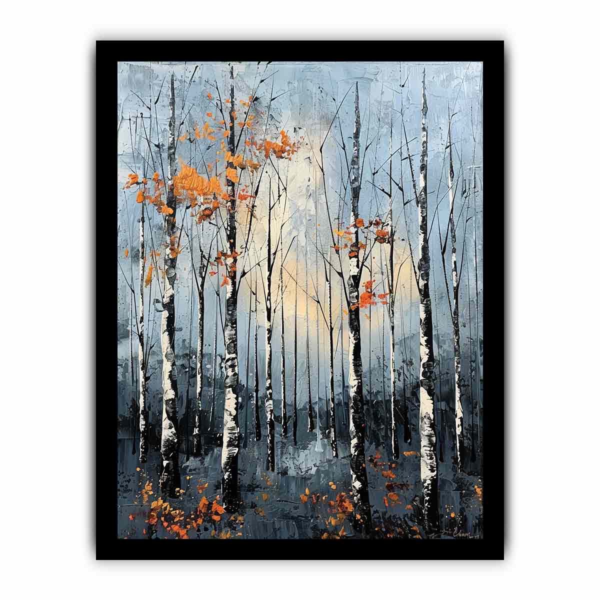 Birch Forest Palette Knife Painting-7