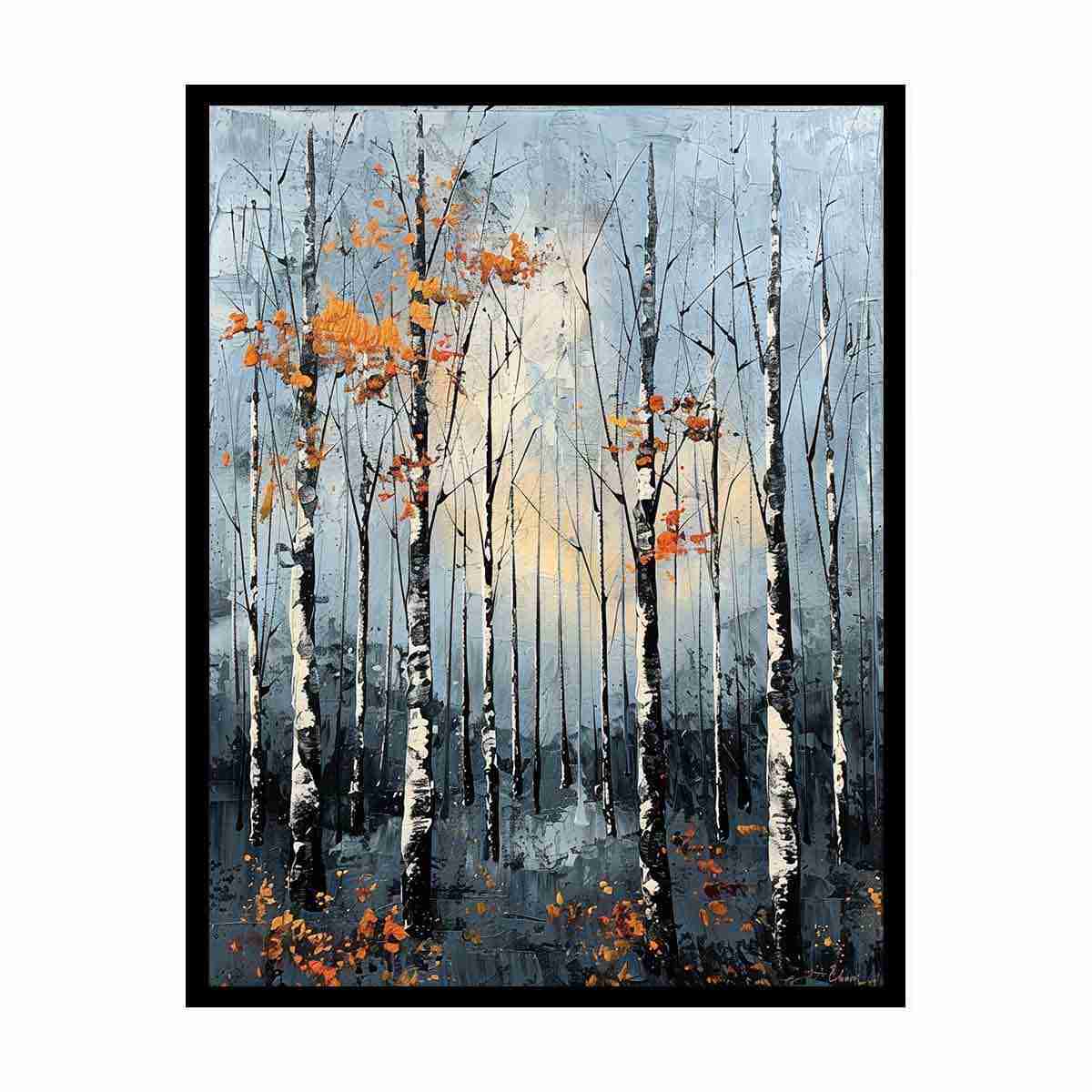 Birch Forest Palette Knife Painting-4