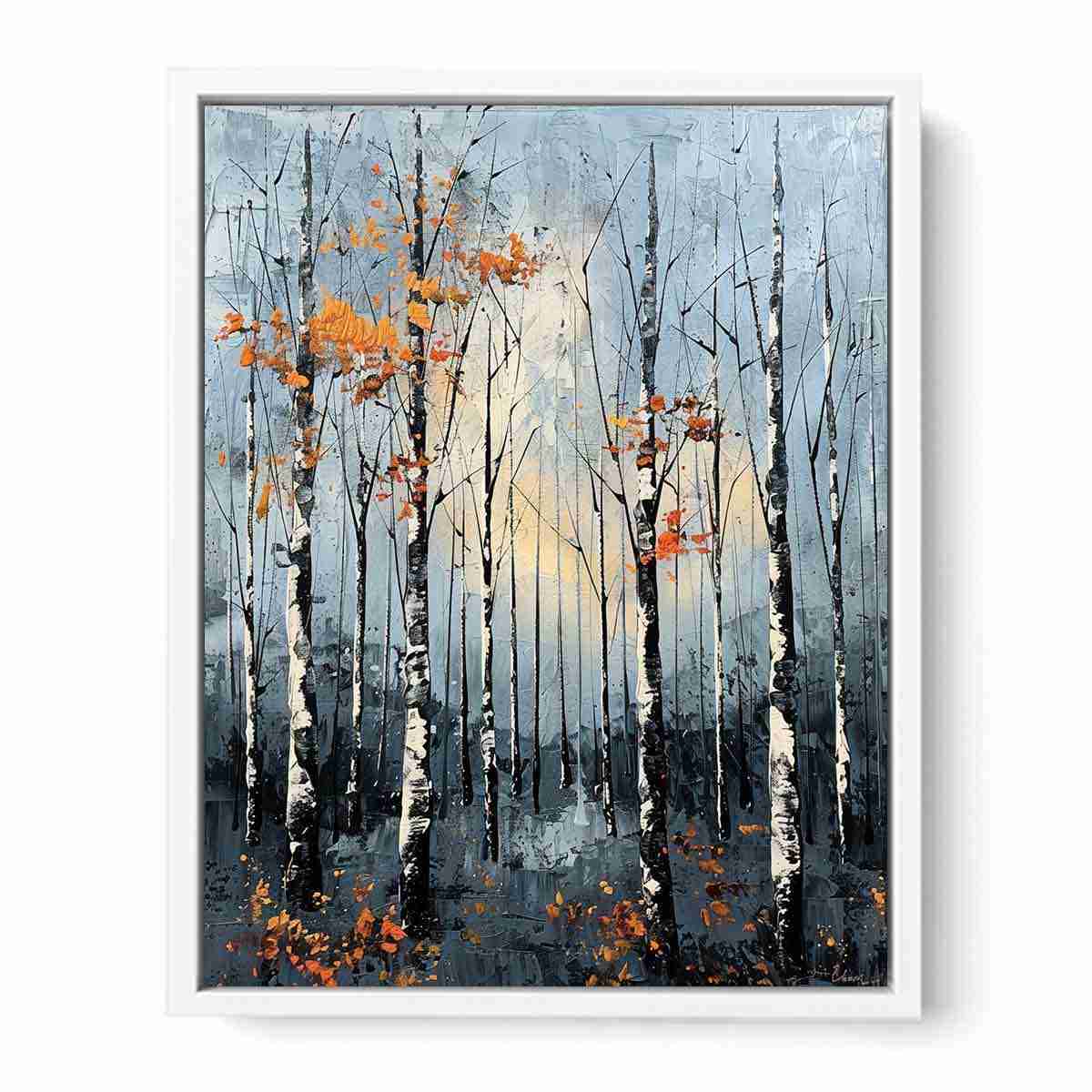 Birch Forest Palette Knife Painting-5