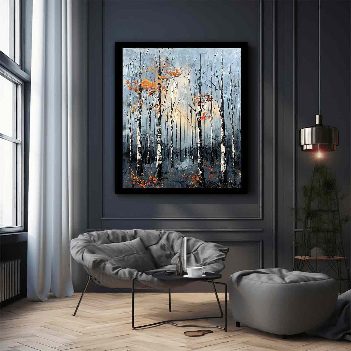 Birch Forest Palette Knife Painting-2