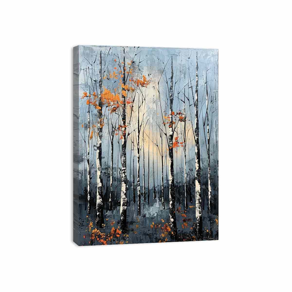 Birch Forest Palette Knife Painting-3